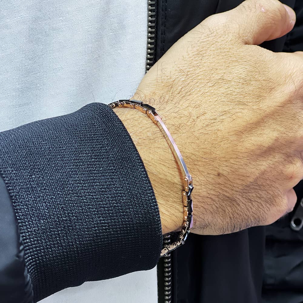 Special Design Ceramic Men's Silver Bracelet