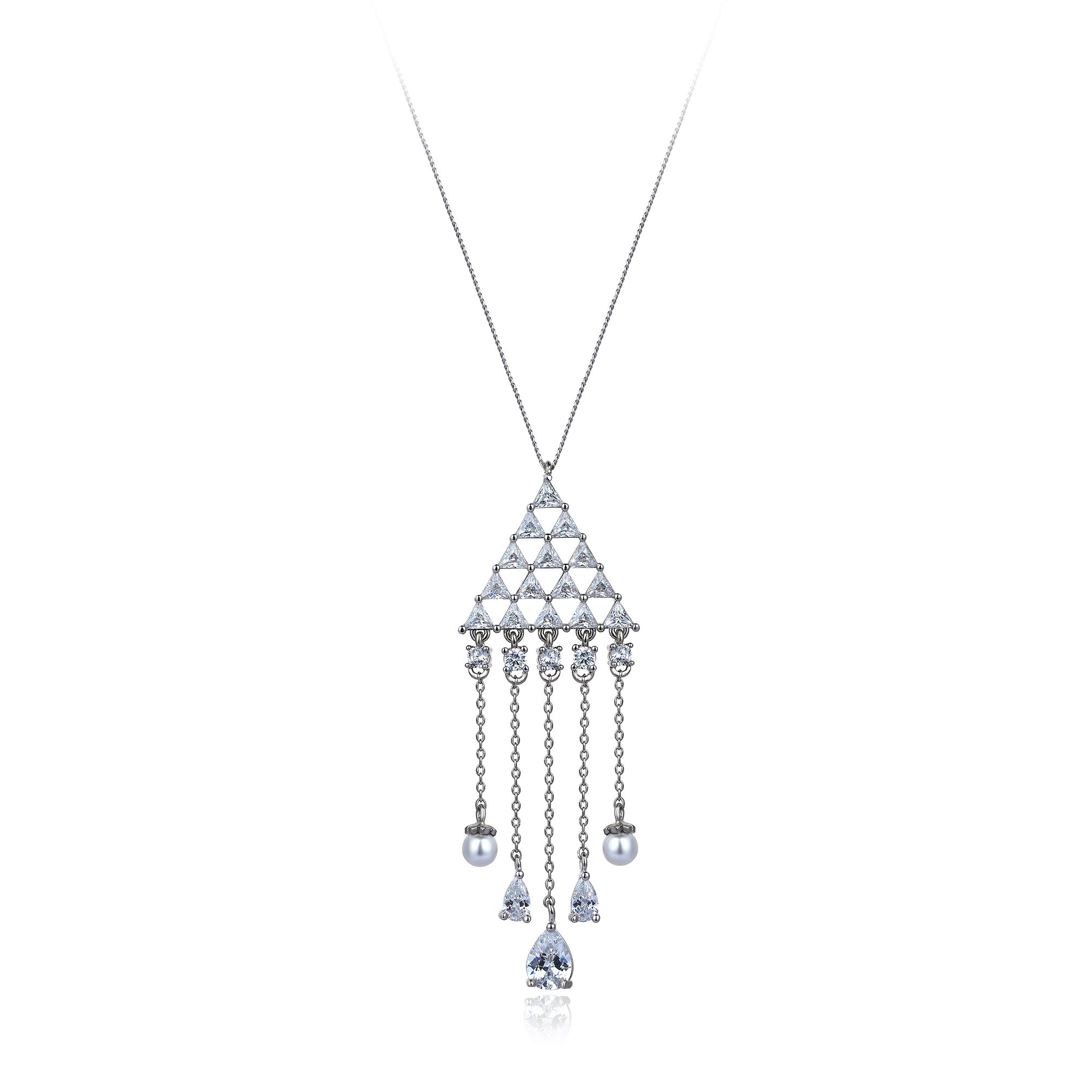 4 Carat Diamond Hybrid Gold Pearl Necklace SUPER OFFER PRICE