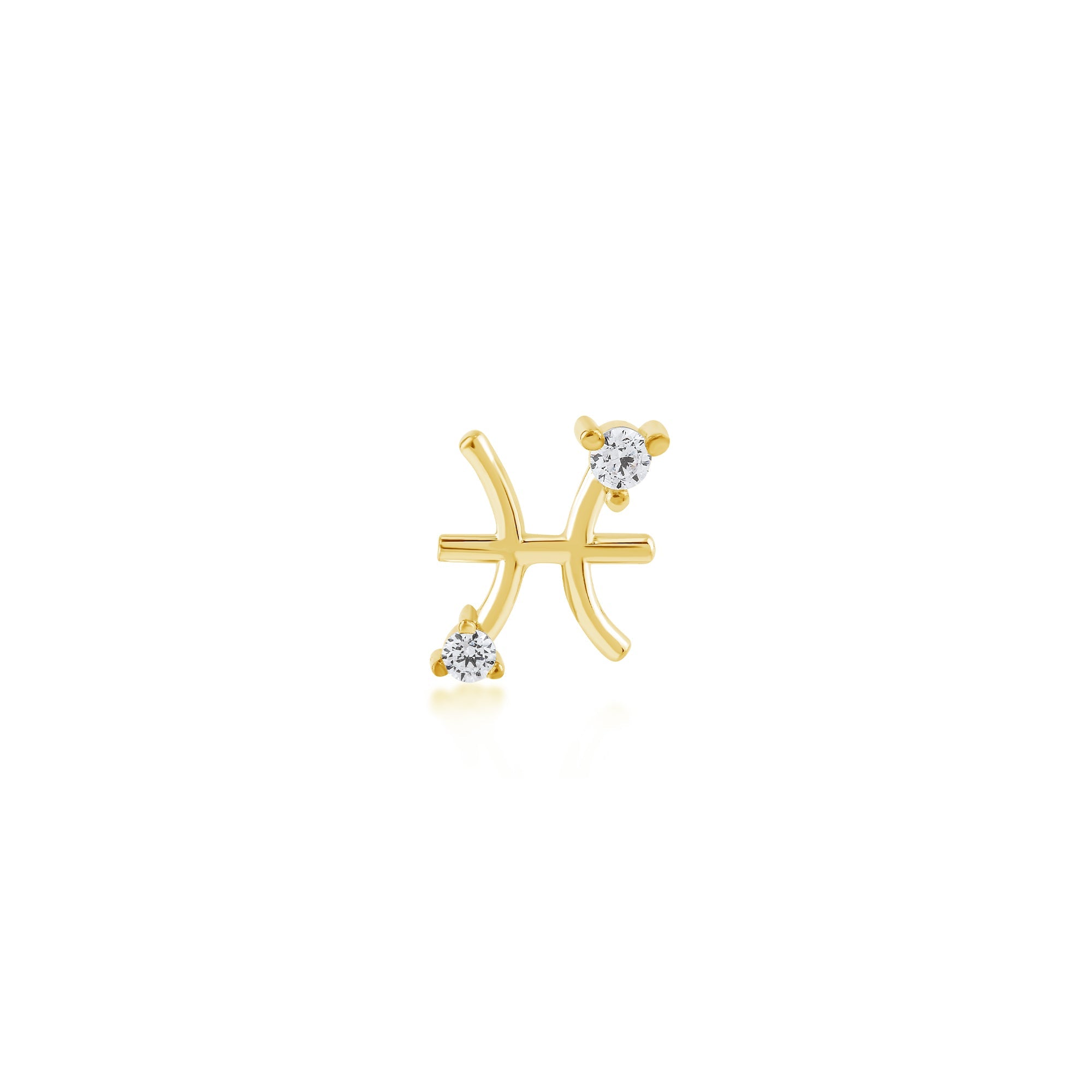 Pisces Pisces Stone Gold Piercing