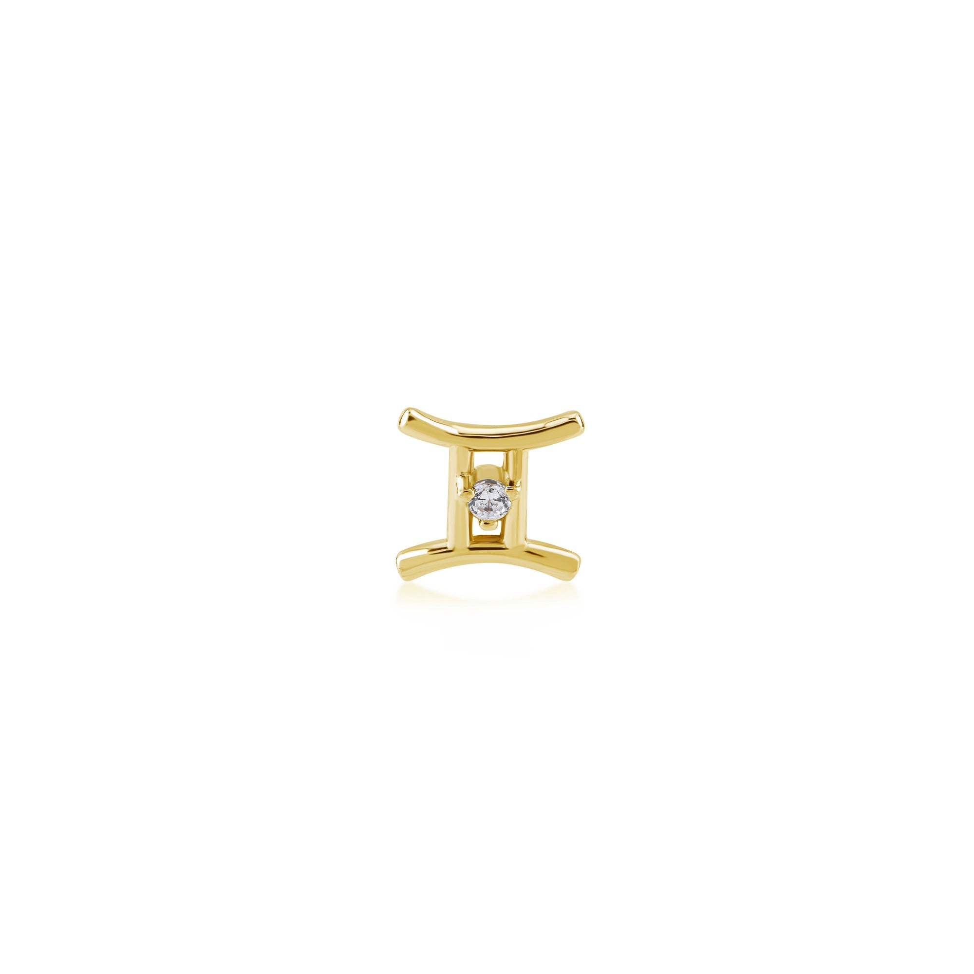 Gemini Gemini Zodiac Sign Stone Gold Piercing