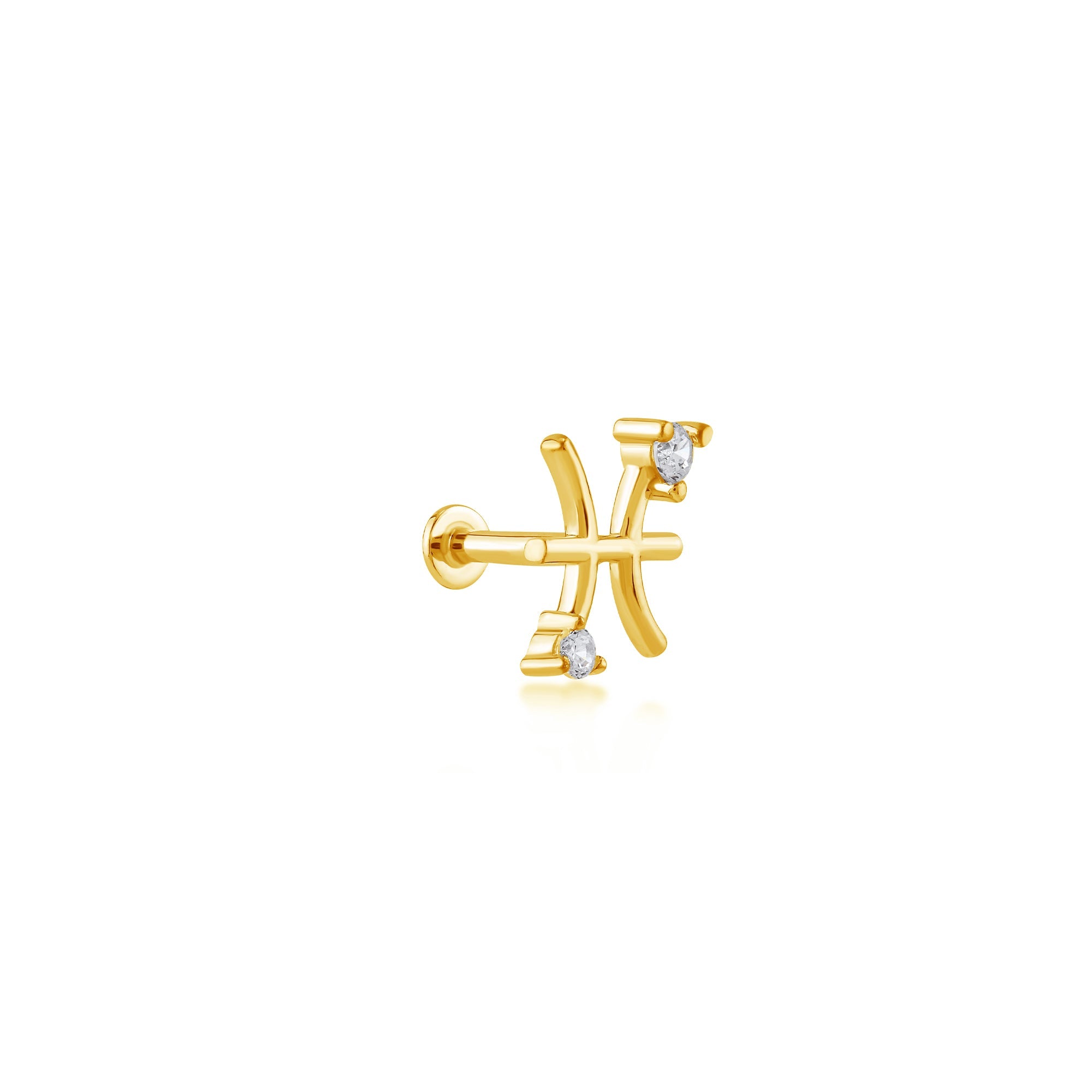 Pisces Pisces Stone Gold Piercing