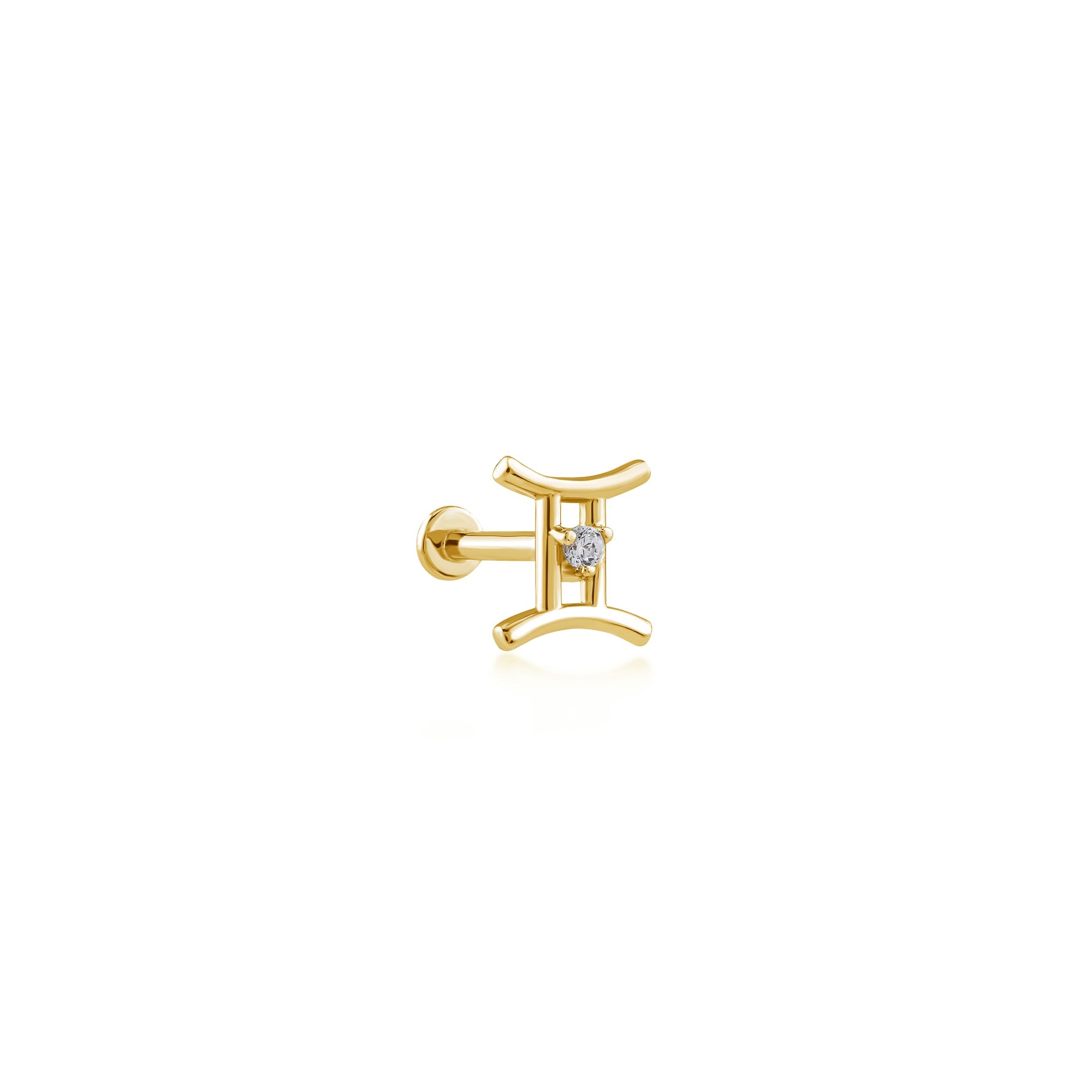 Gemini Gemini Zodiac Sign Stone Gold Piercing