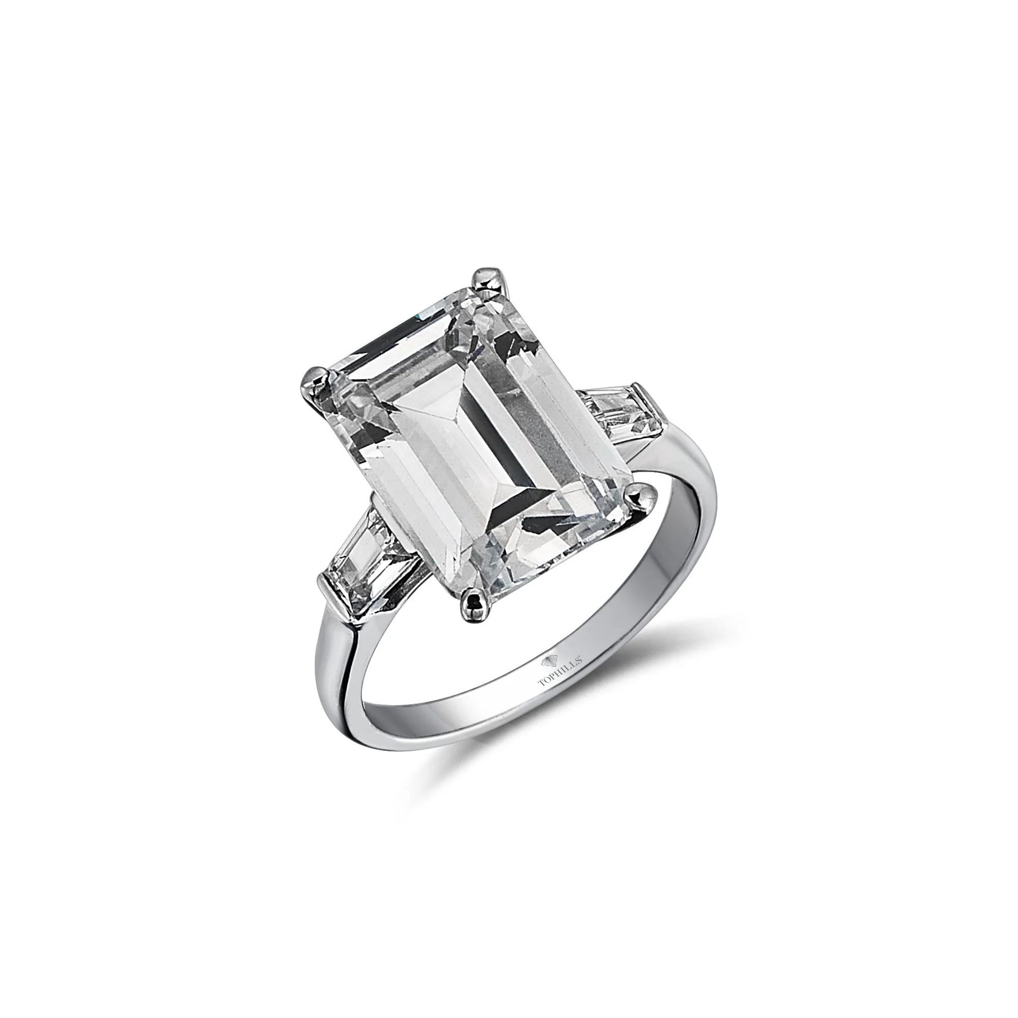 8 Carat Emerald Cut Diamond Hybrid Gold Ring
