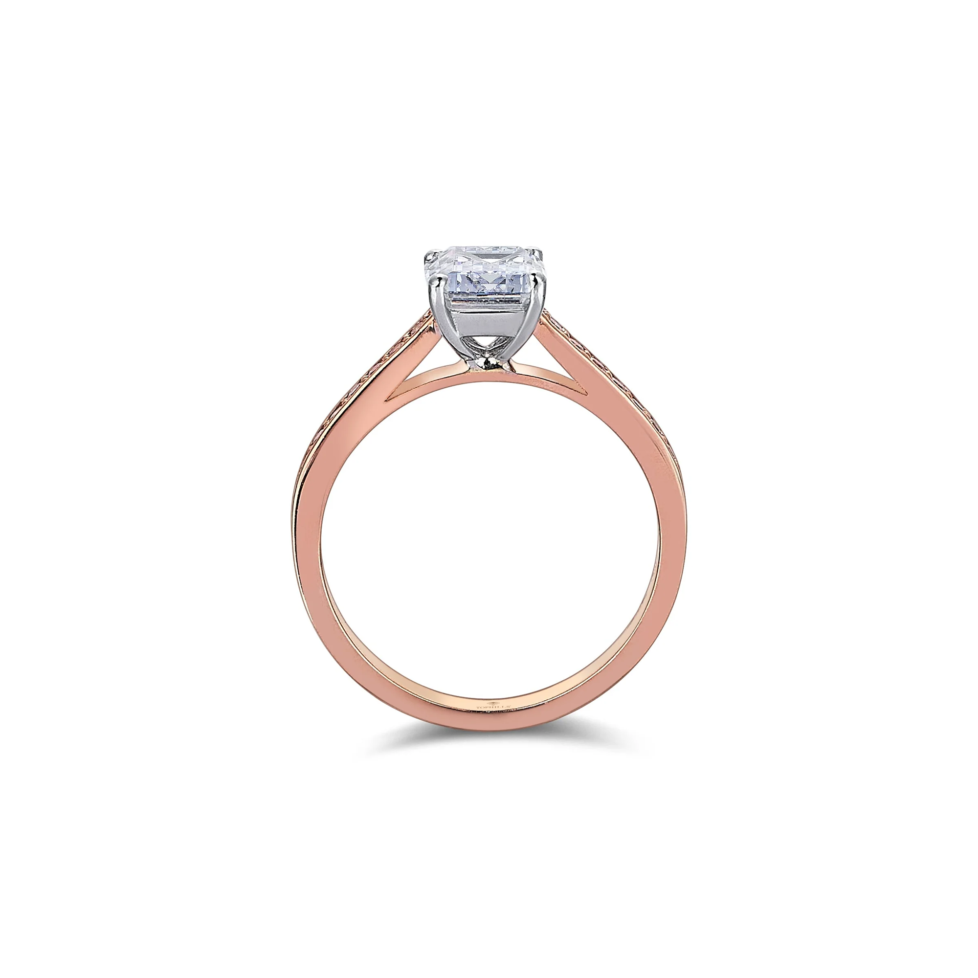 1.30 Carat Asscher Cut Diamond Hybrid Rose Gold Ring