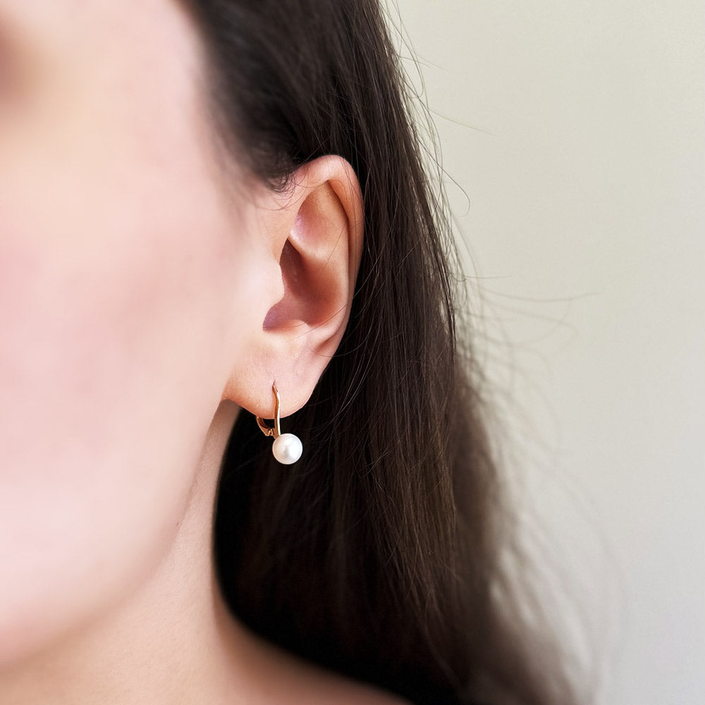 14 Carat Gold Pearl Earring