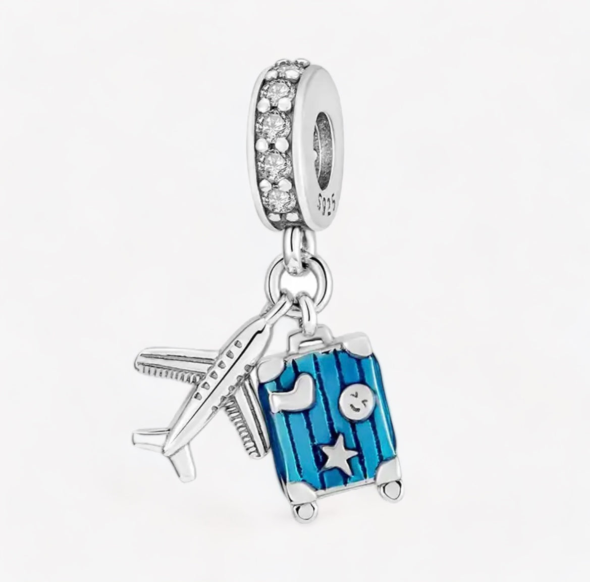 Luggage and Airplane Charm