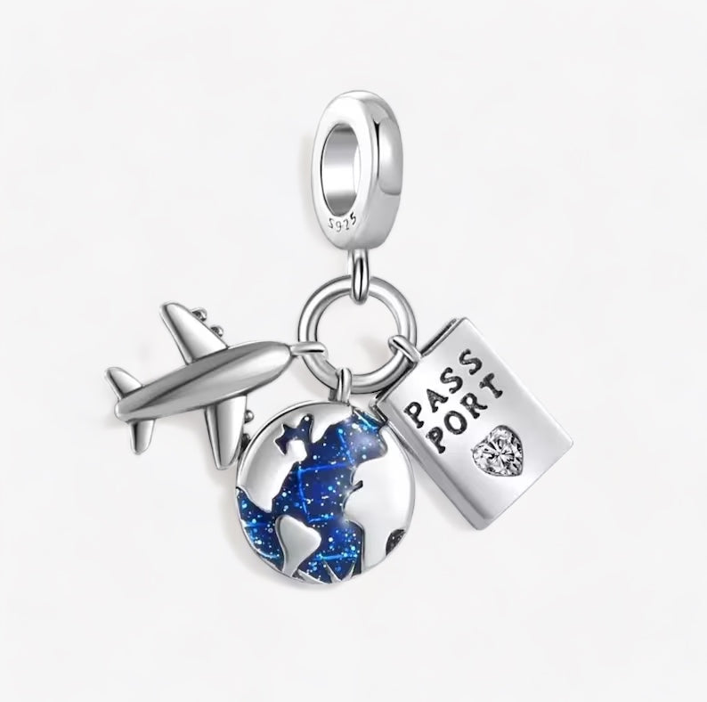 Passport World and Airplane Charm