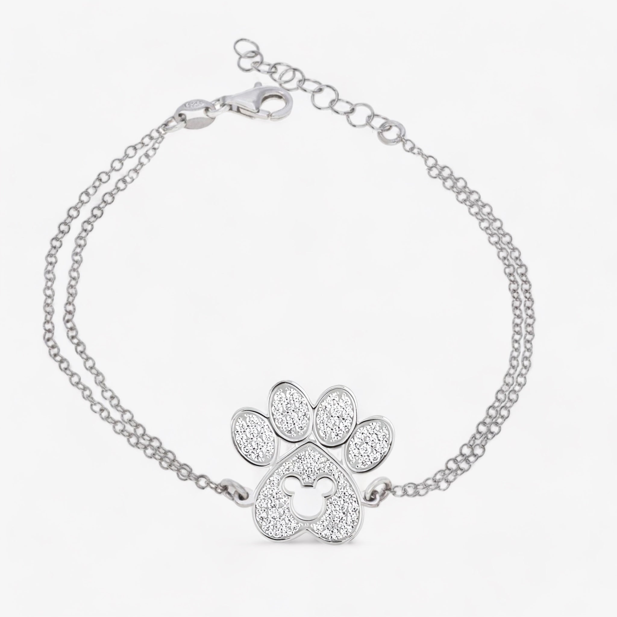 Silver Mickey Mouse Paw Bracelet