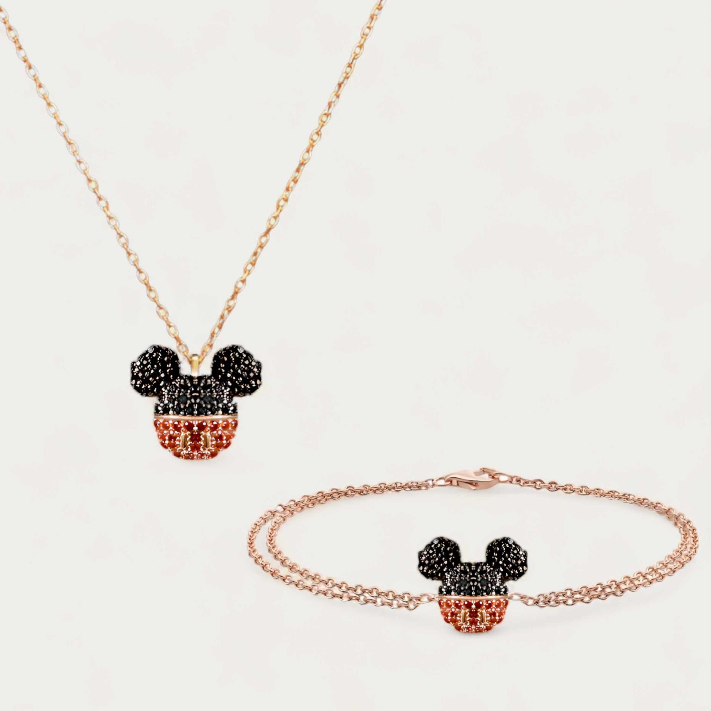 Berlin Mickey Mouse Necklace Bracelet Set