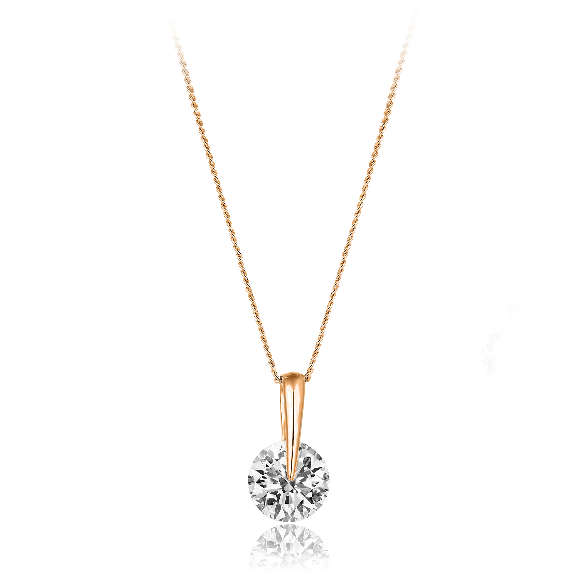 3 Carat Diamond Hybrid Gold Solitaire Necklace Super Offer Price