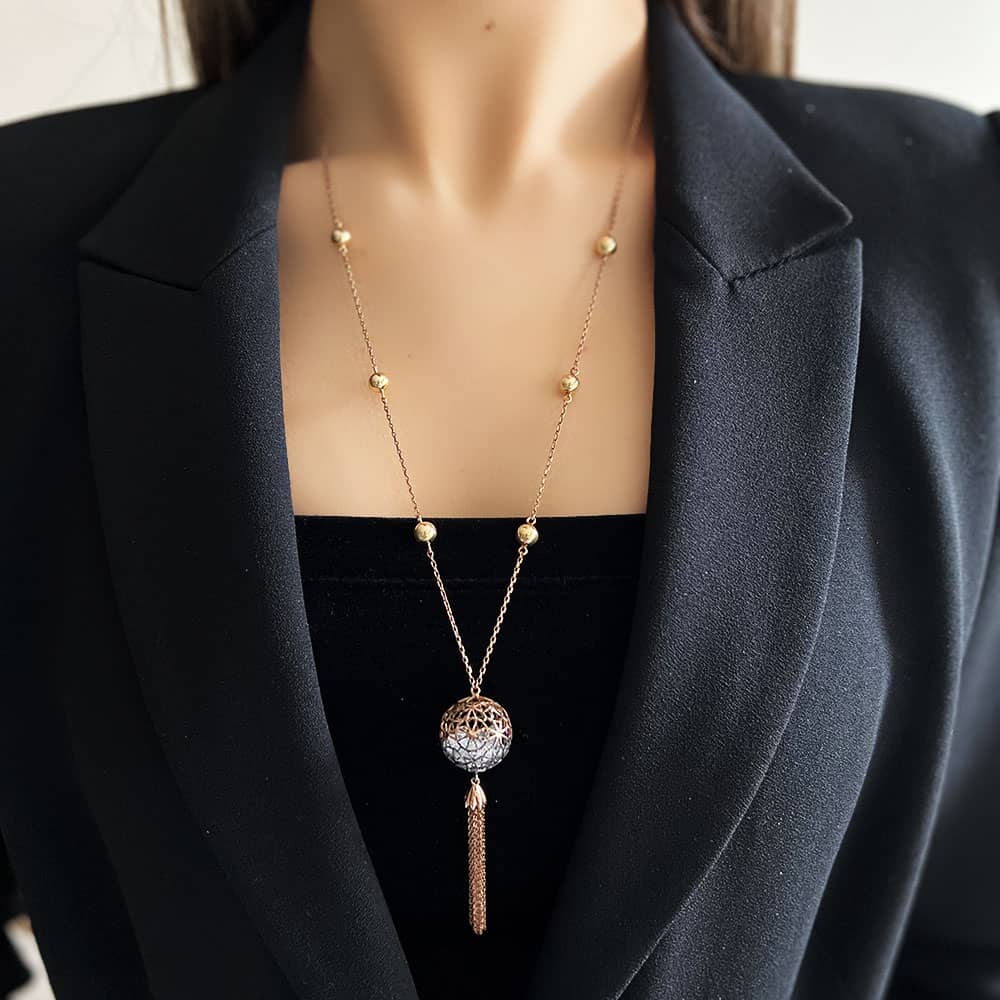 Bigo Collection Stone Cage Necklace