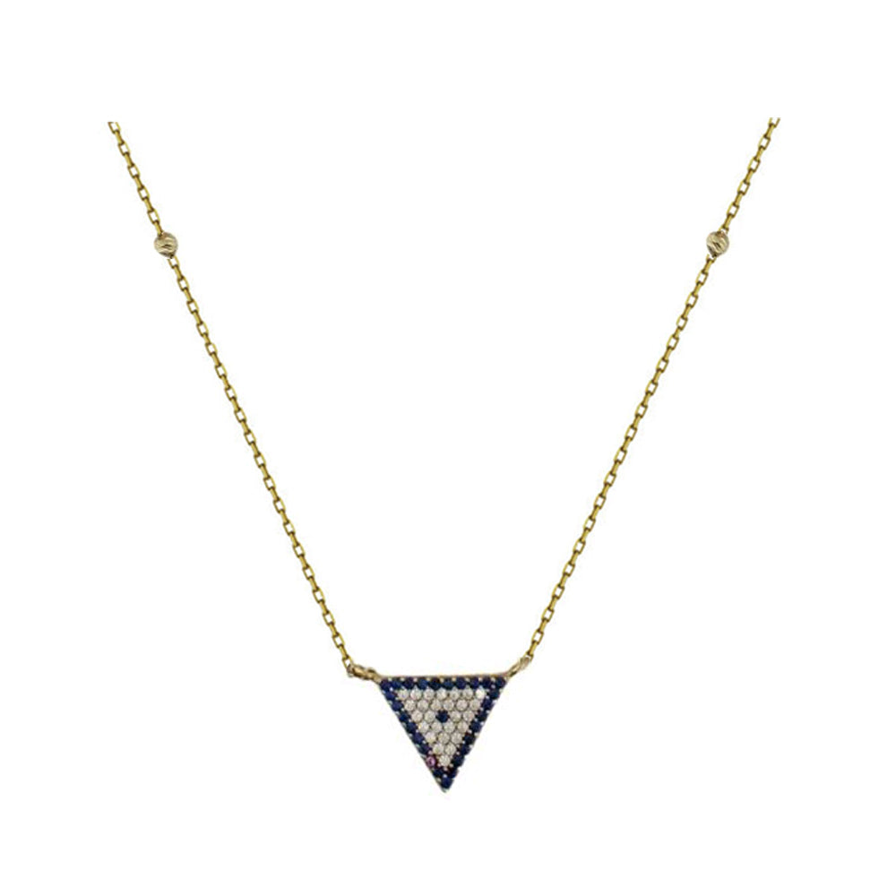 Blue Stone Triangle Eye Necklace