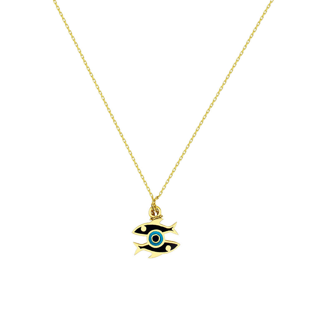 Enameled Double Fish Necklace