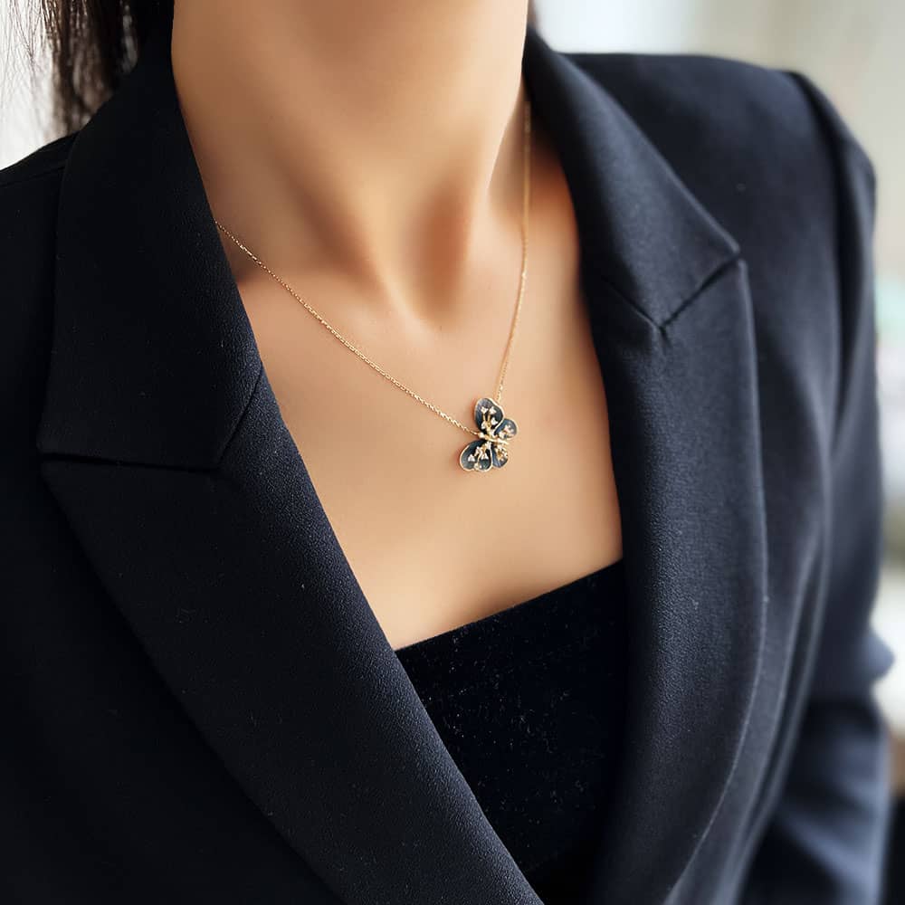 Global Warming Collection Enamel Butterfly Necklace