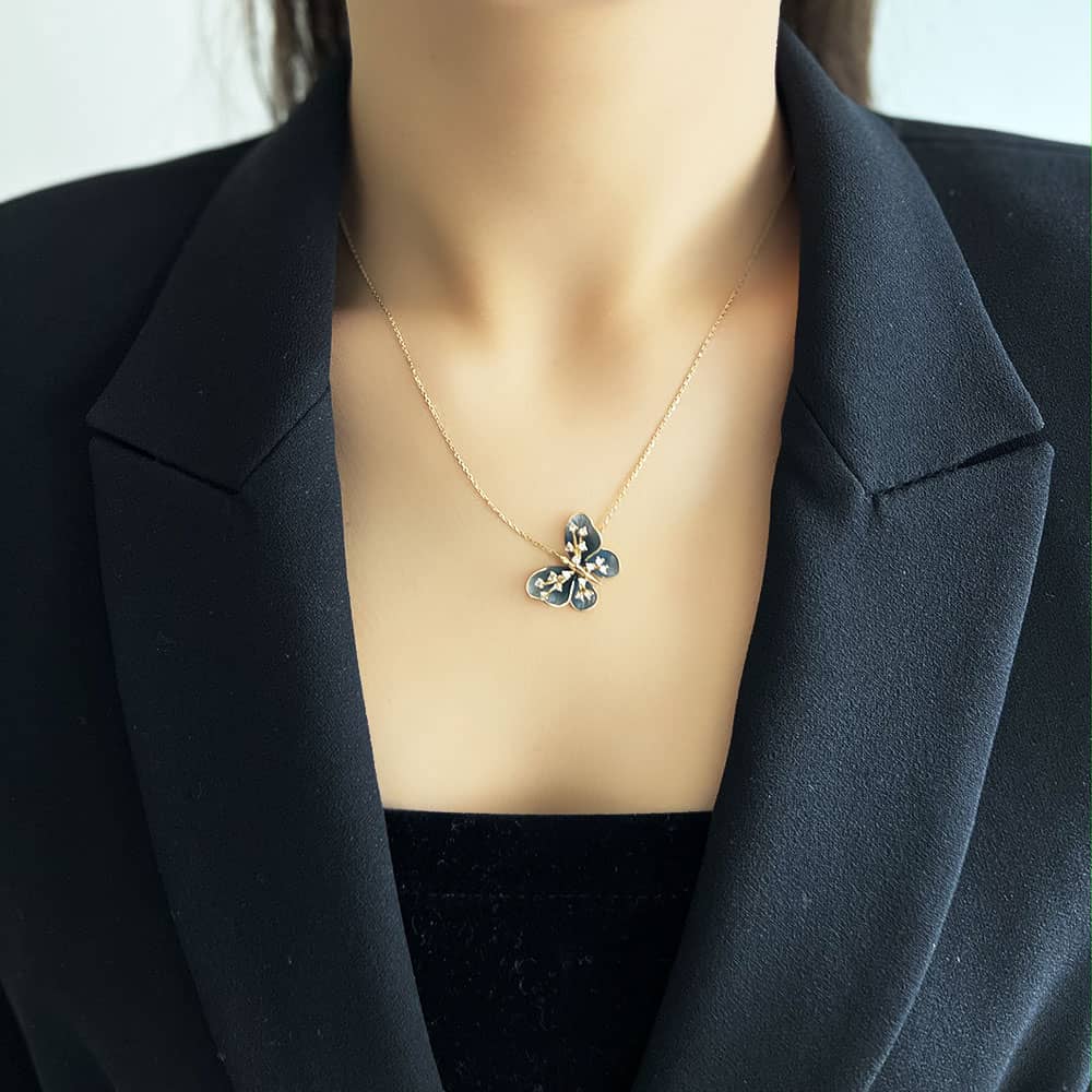 Global Warming Collection Enamel Butterfly Necklace