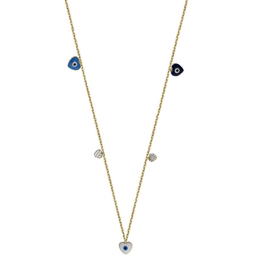 Heart Eye Enamel Lucky Necklace