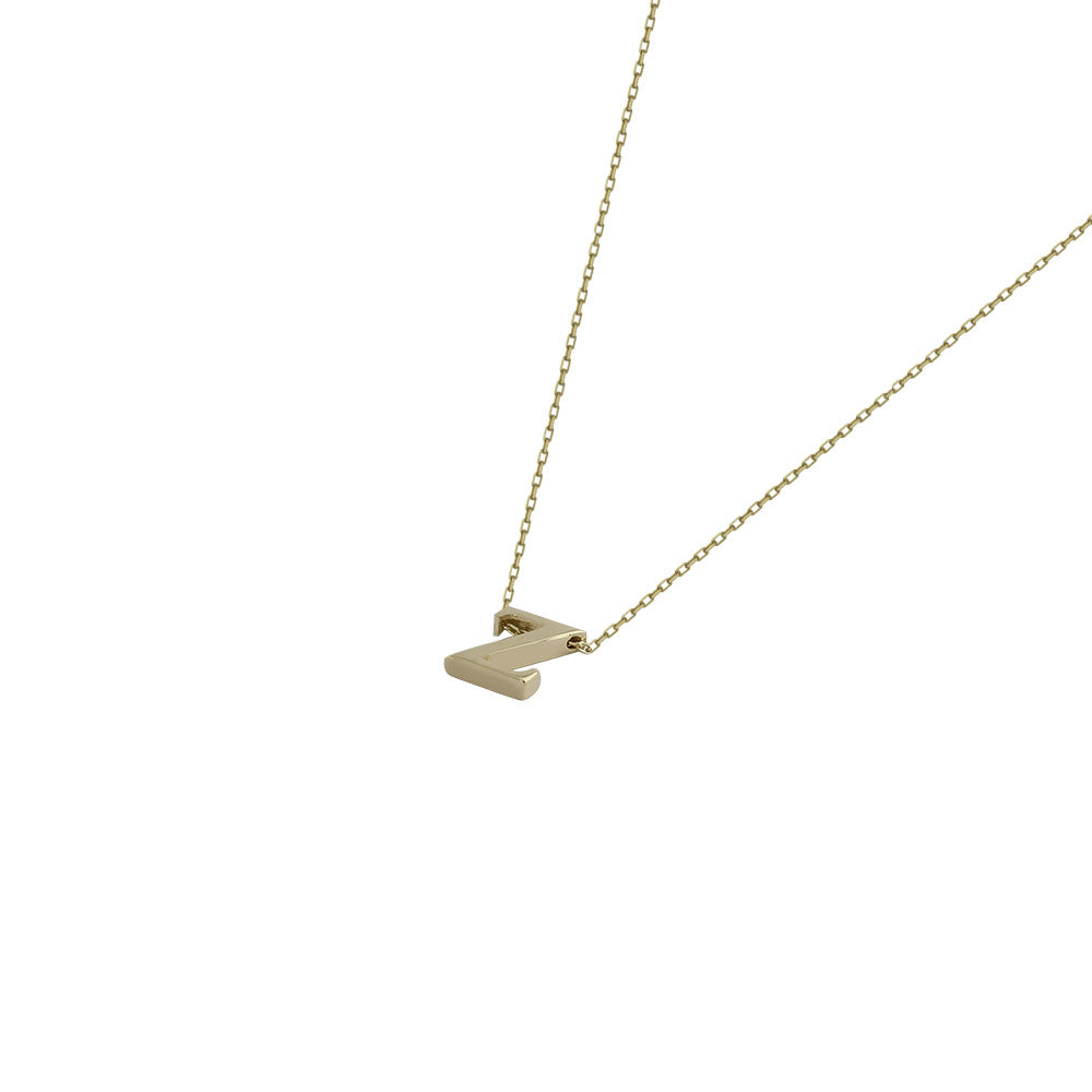 14K Yellow / Green Gold Letter Z Necklace