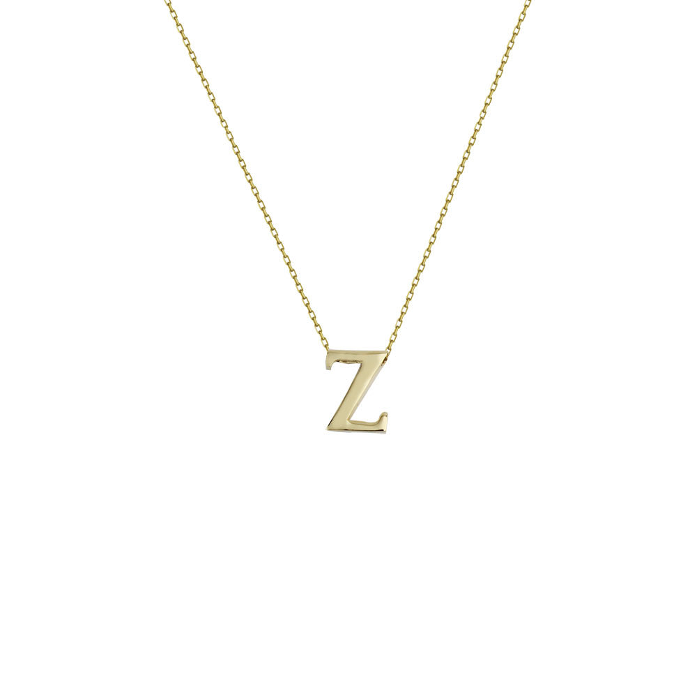 14K Yellow / Green Gold Letter Z Necklace