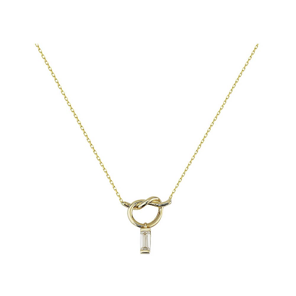 Baguette Cut Stone Knotted Necklace