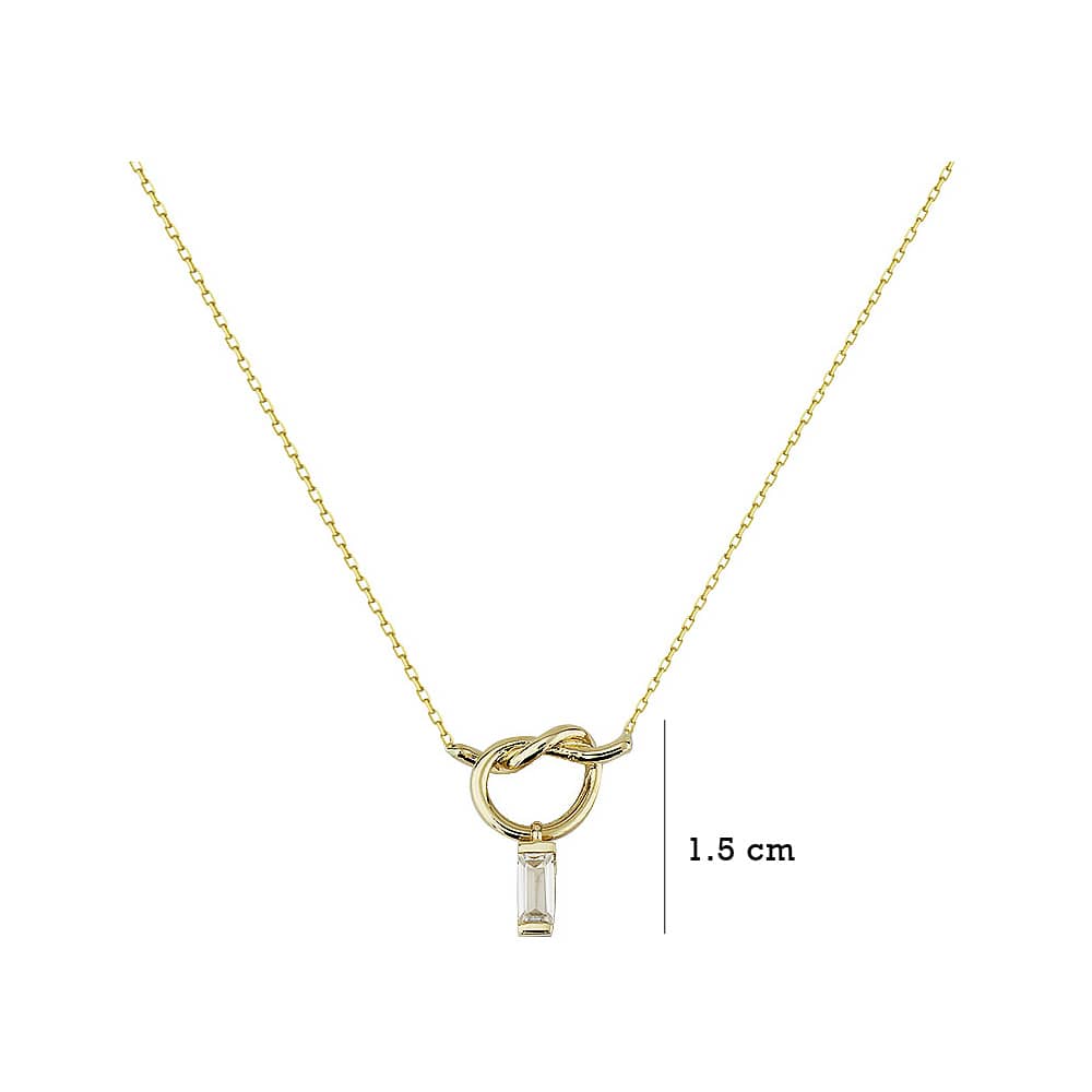 Baguette Cut Stone Knotted Necklace