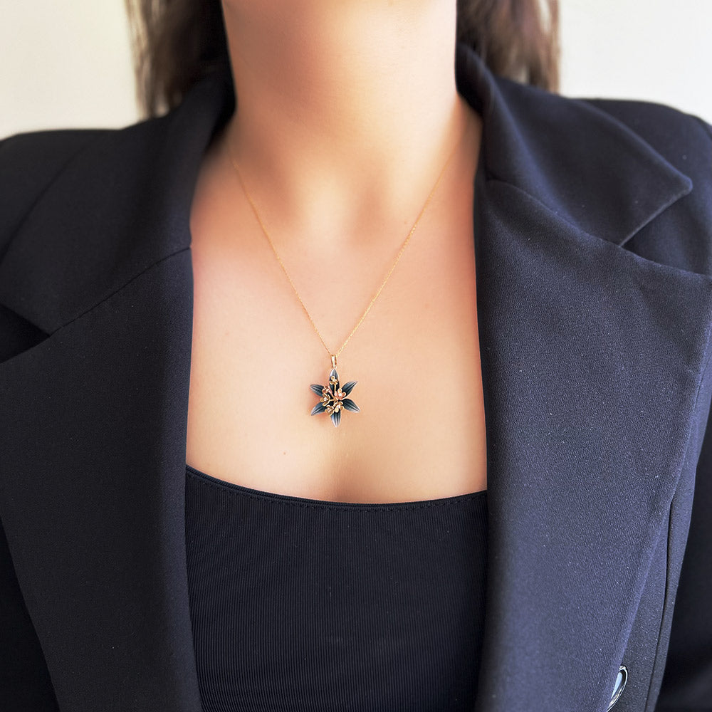 Global Warming White Sapphire Flower Pendant