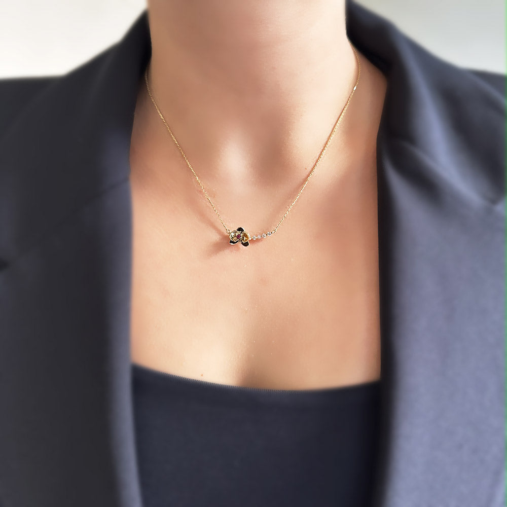 Black Orchid Stone Necklace