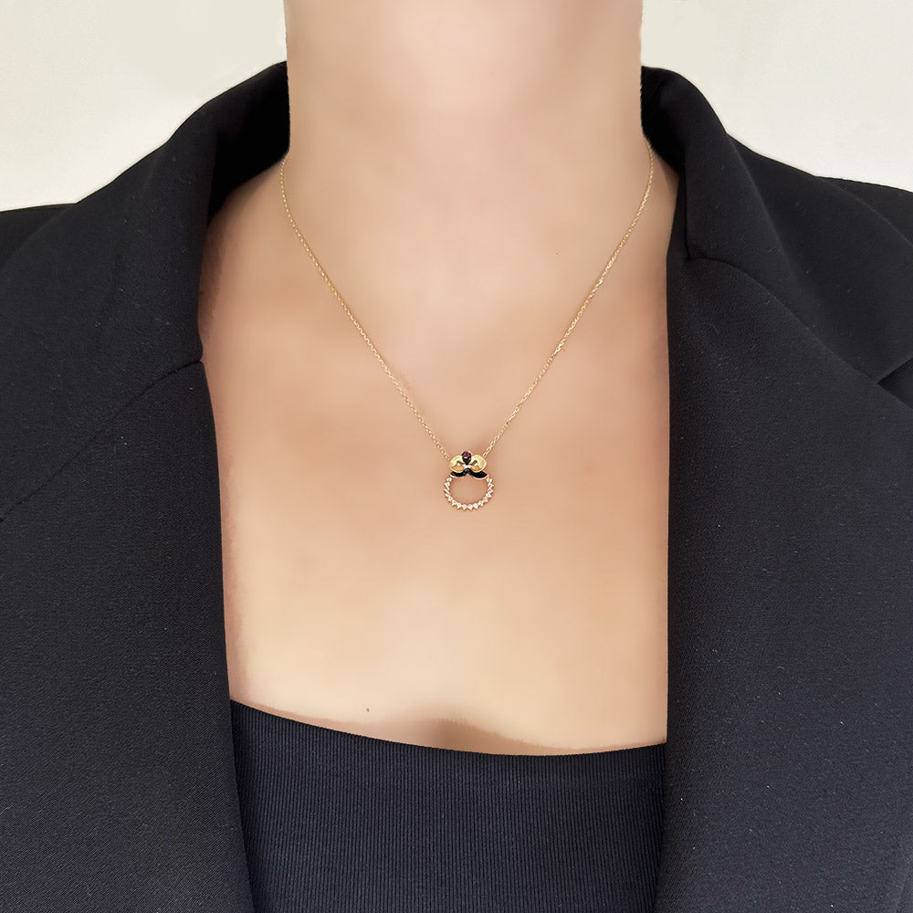 Black Orchid Ruby Stone Necklace