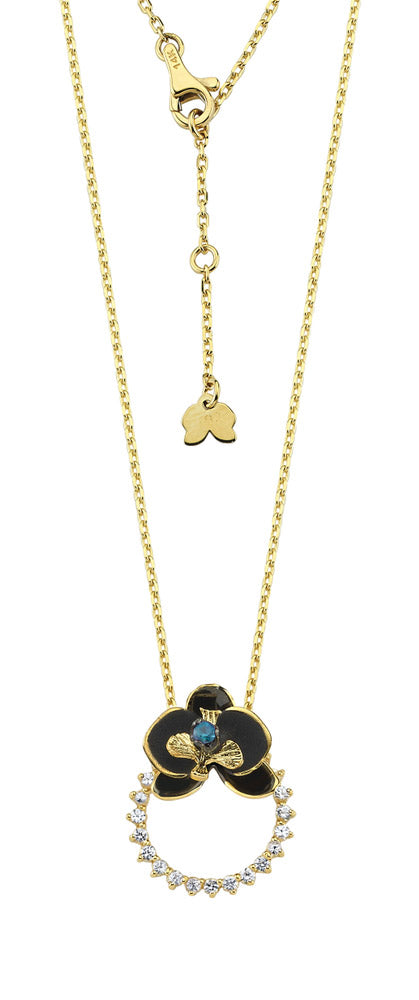 Black Orchid Oxidized Necklace