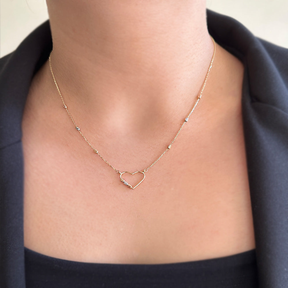 Cylinder Dorika Heart Necklace