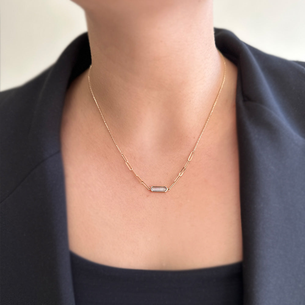 14K Gold Transparent Necklace