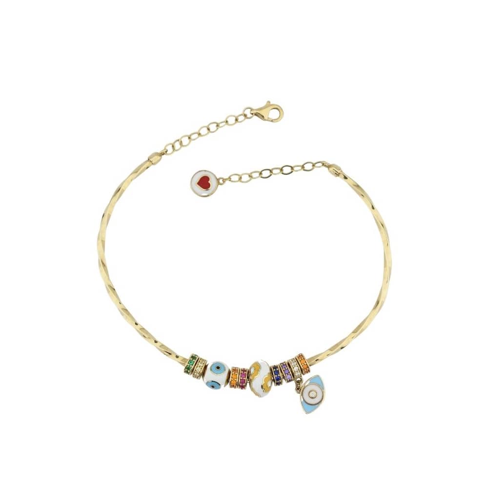 Enameled 14 Carat Cuff Bracelet