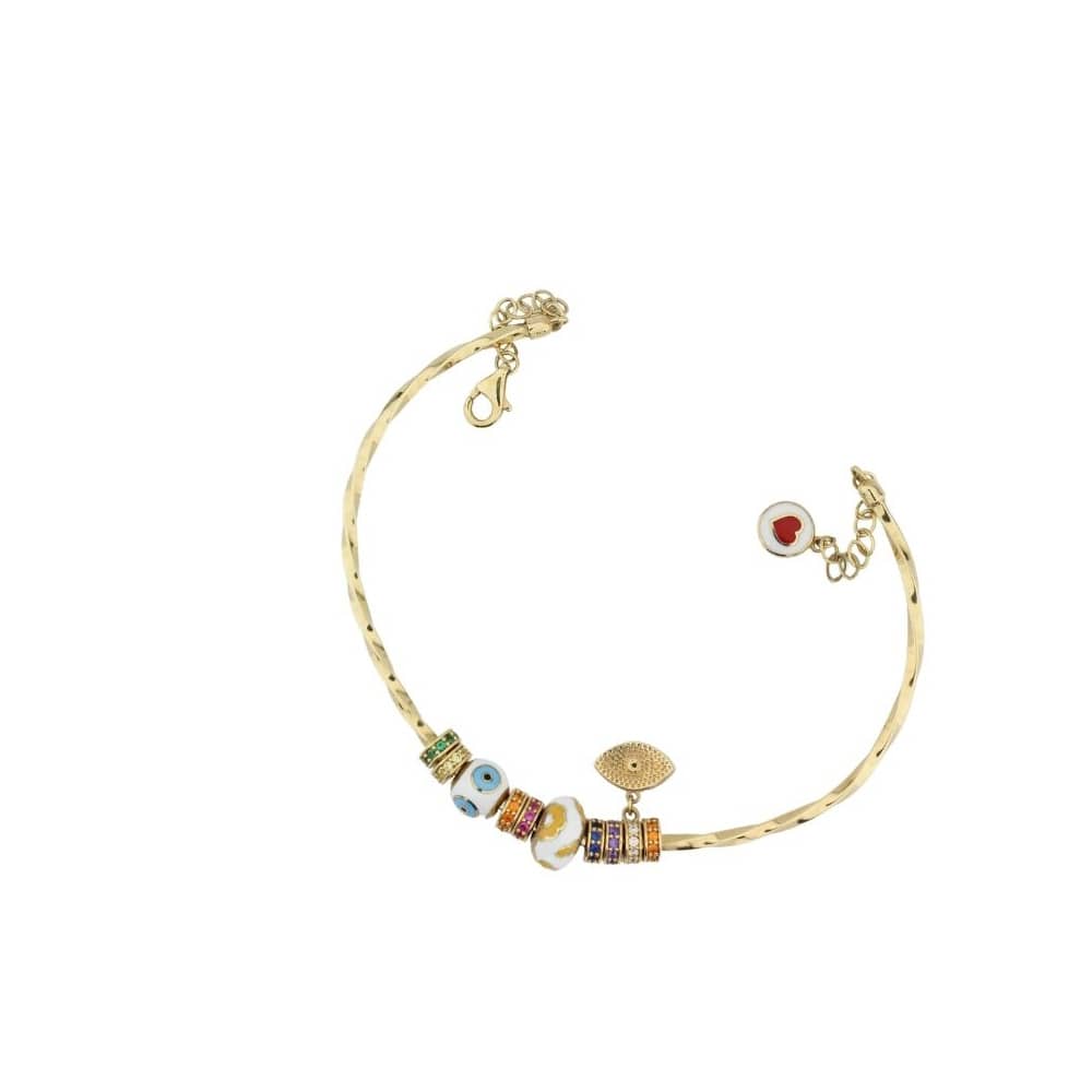 Enameled 14 Carat Cuff Bracelet