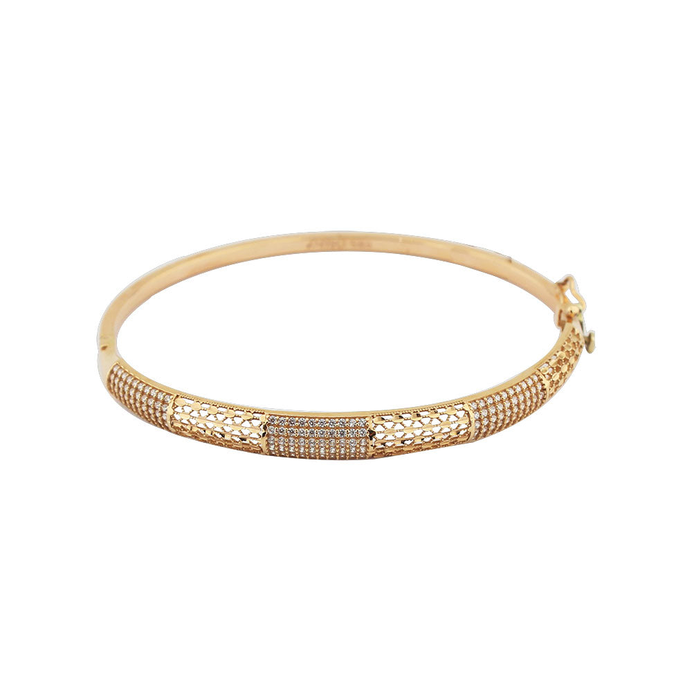 14K Rose Gold Stone Cuff Bracelet