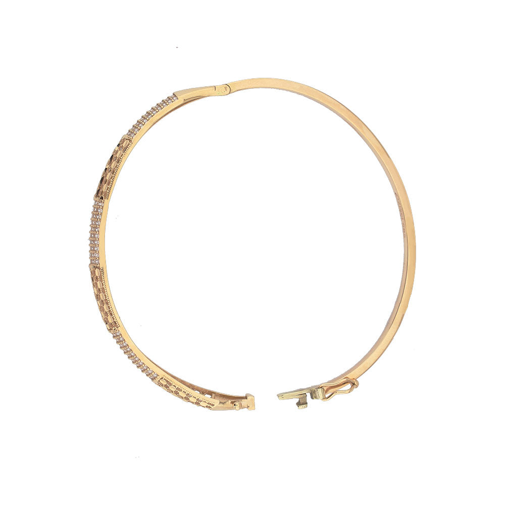 14K Rose Gold Stone Cuff Bracelet