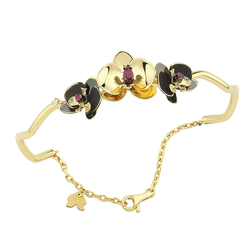 Black Orchid Oxidized Cuff Bracelet