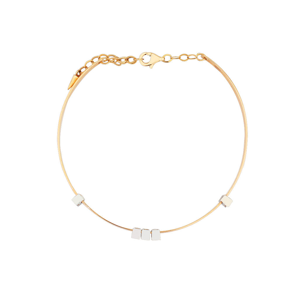 14K Rose Gold Smoky Topaz Stone Cuff Bracelet