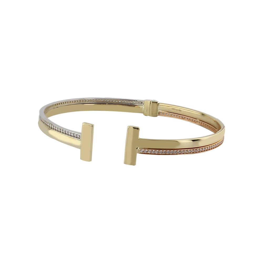 TT Model Yellow Gold Cuff Bracelet