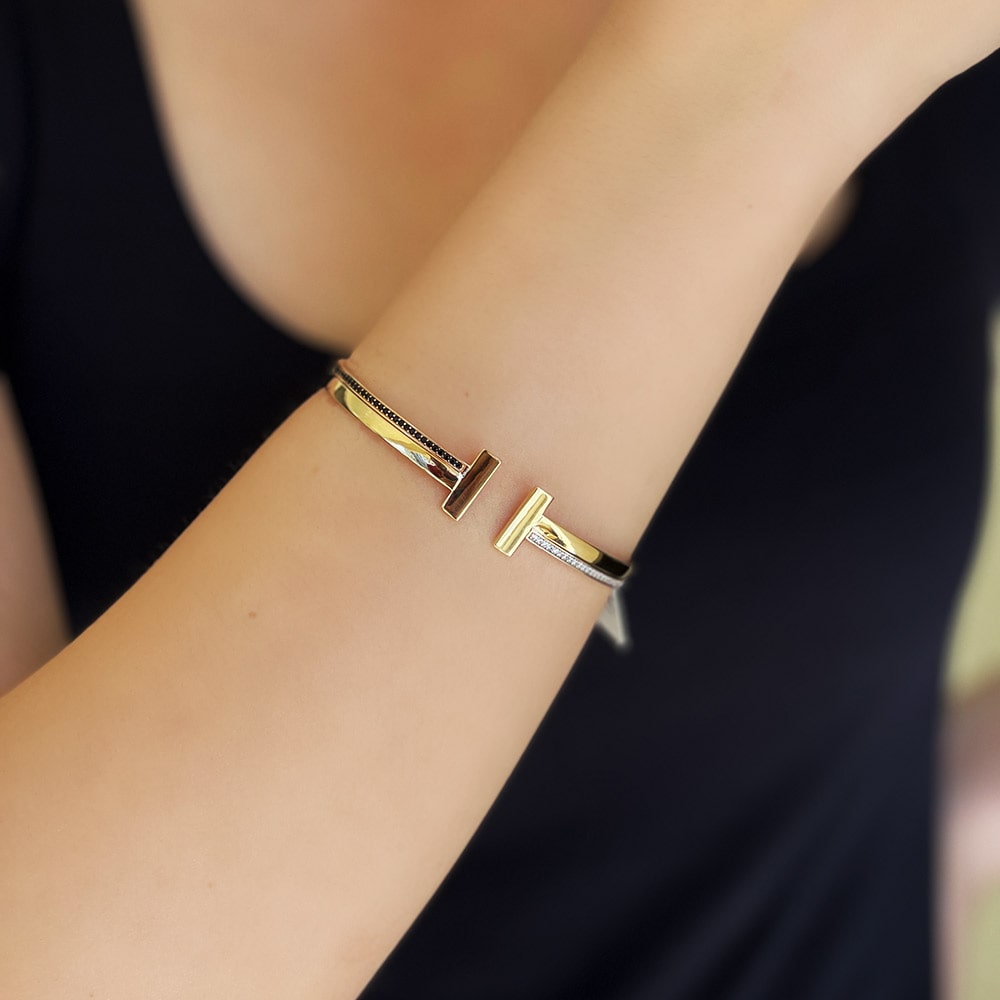 TT Model Swarovski Stone Women's Cuff Bracelet