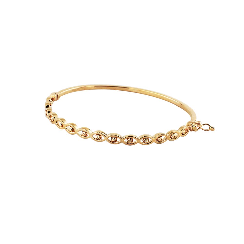 Rose Gold Dorika Ball Thin Cuff Bracelet
