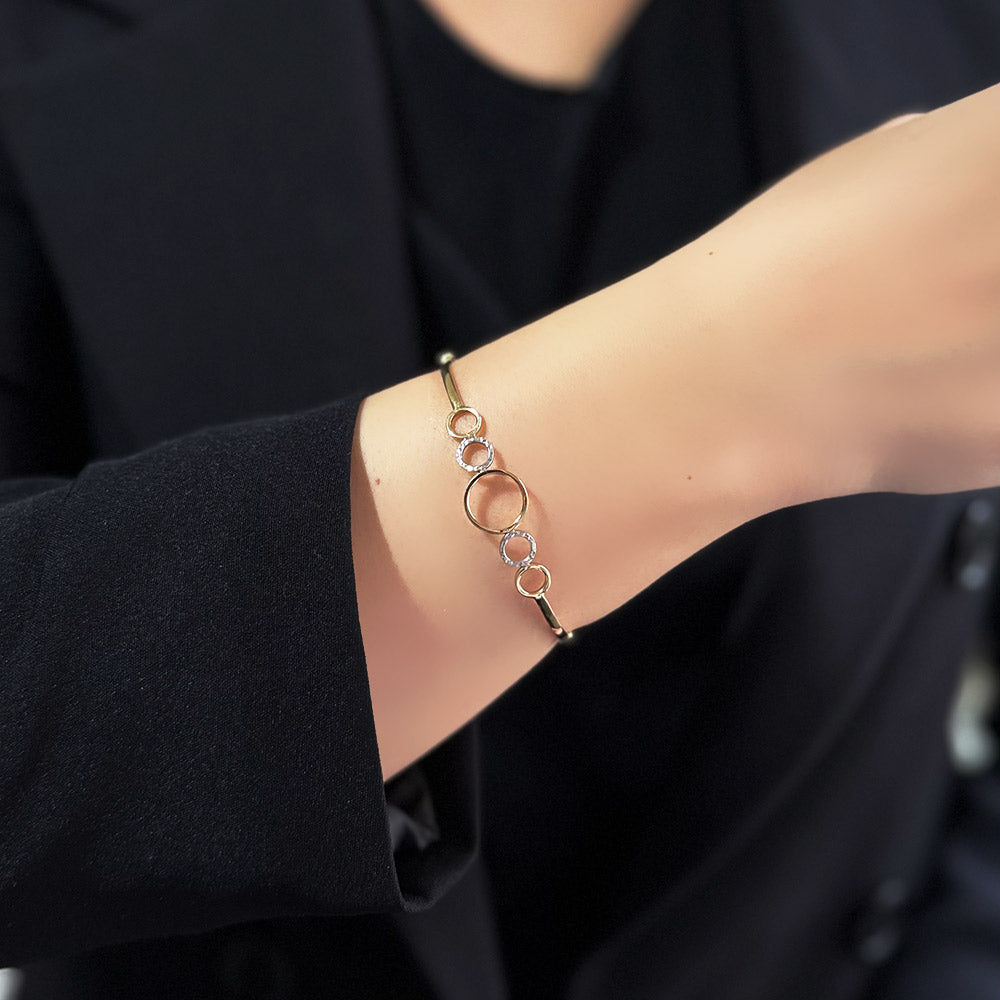 Ringed Stoneless Cuff Bracelet