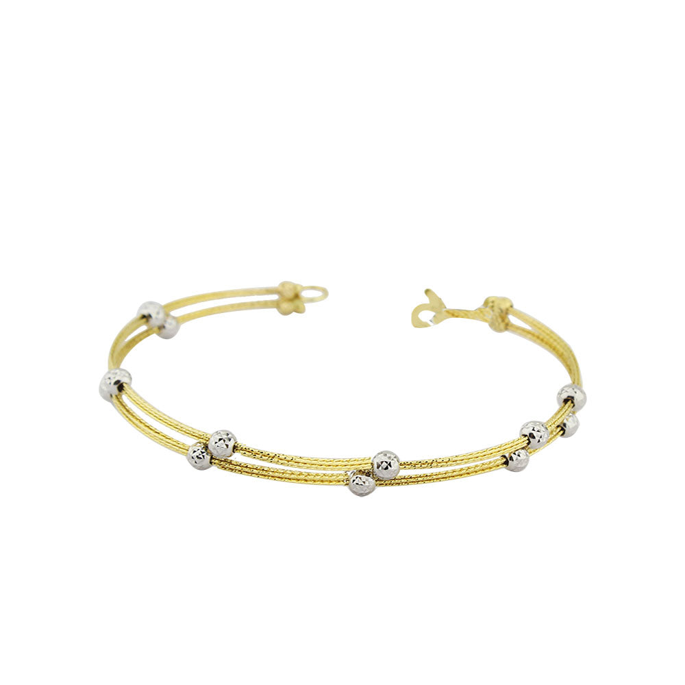 14K Yellow and White Gold Dorika Ball Bracelet