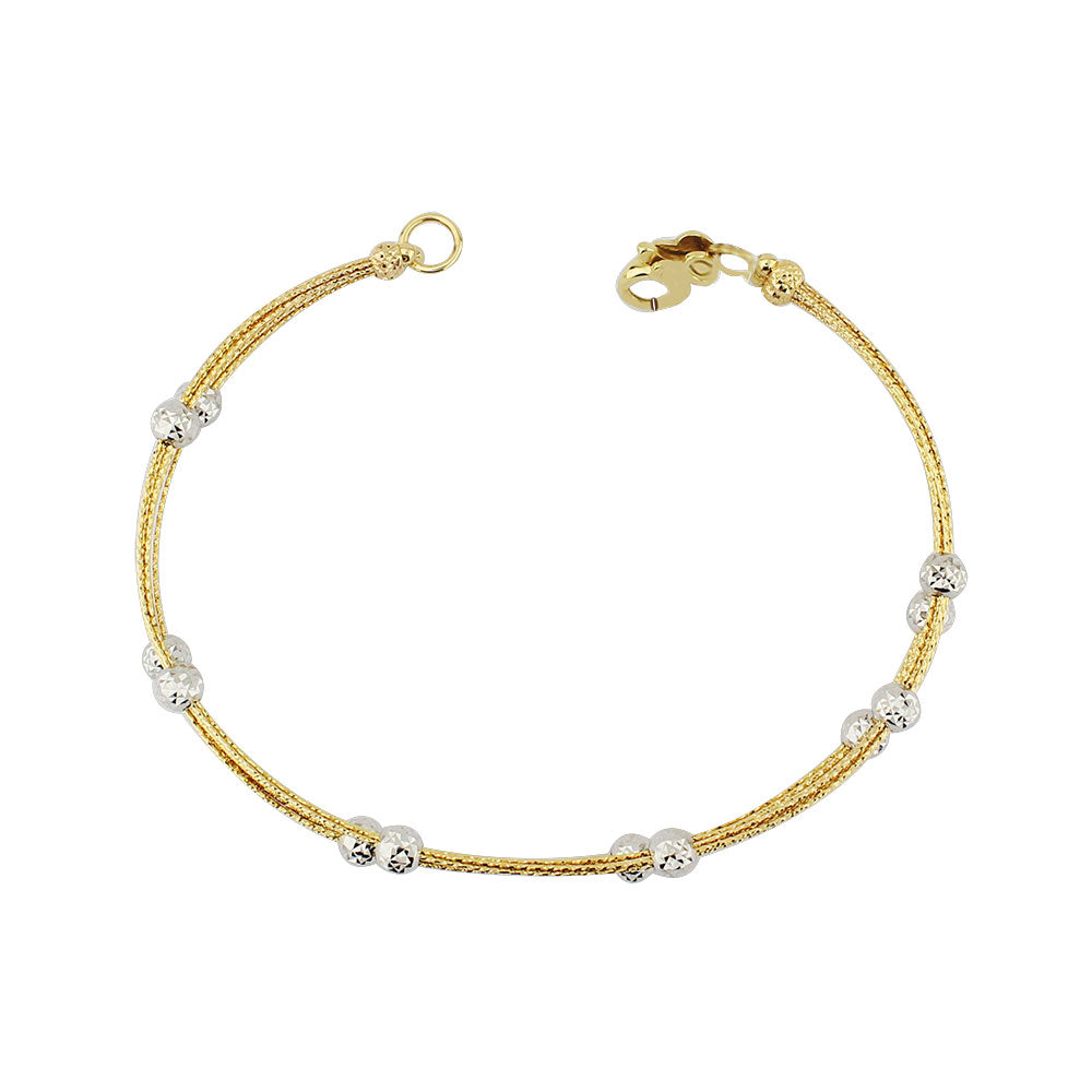 14K Yellow and White Gold Dorika Ball Bracelet