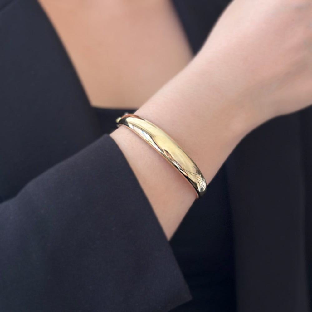 14 Carat Gold Domed Bangle
