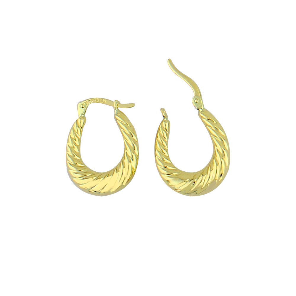 14 Carat Gold Stoneless Earrings