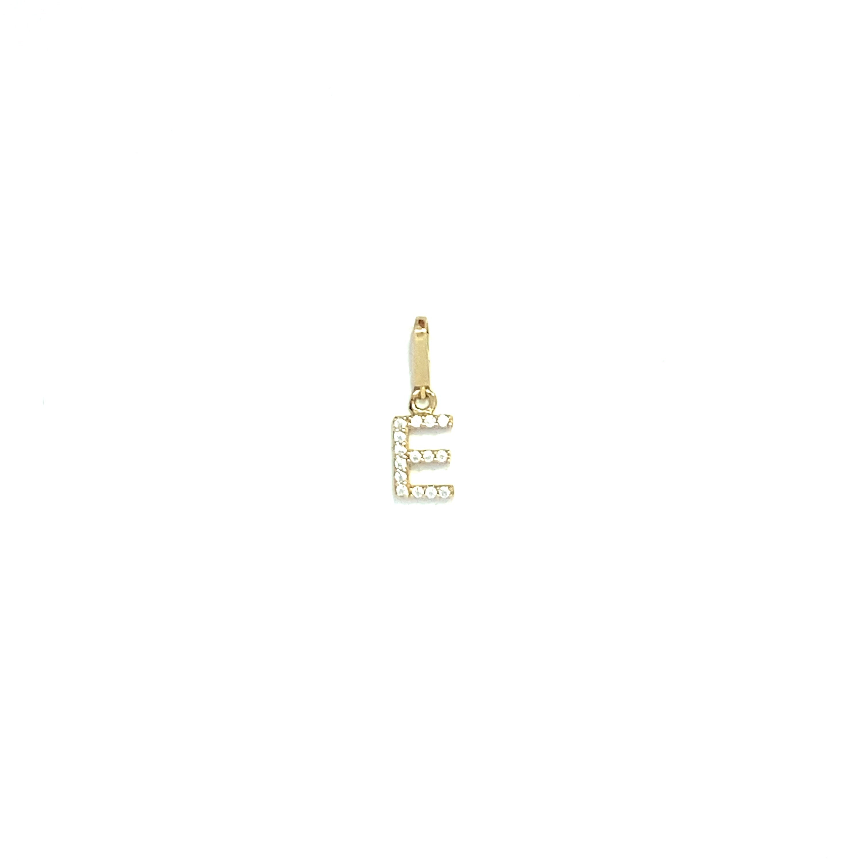 Letter E Bracelet Charm and Pendant