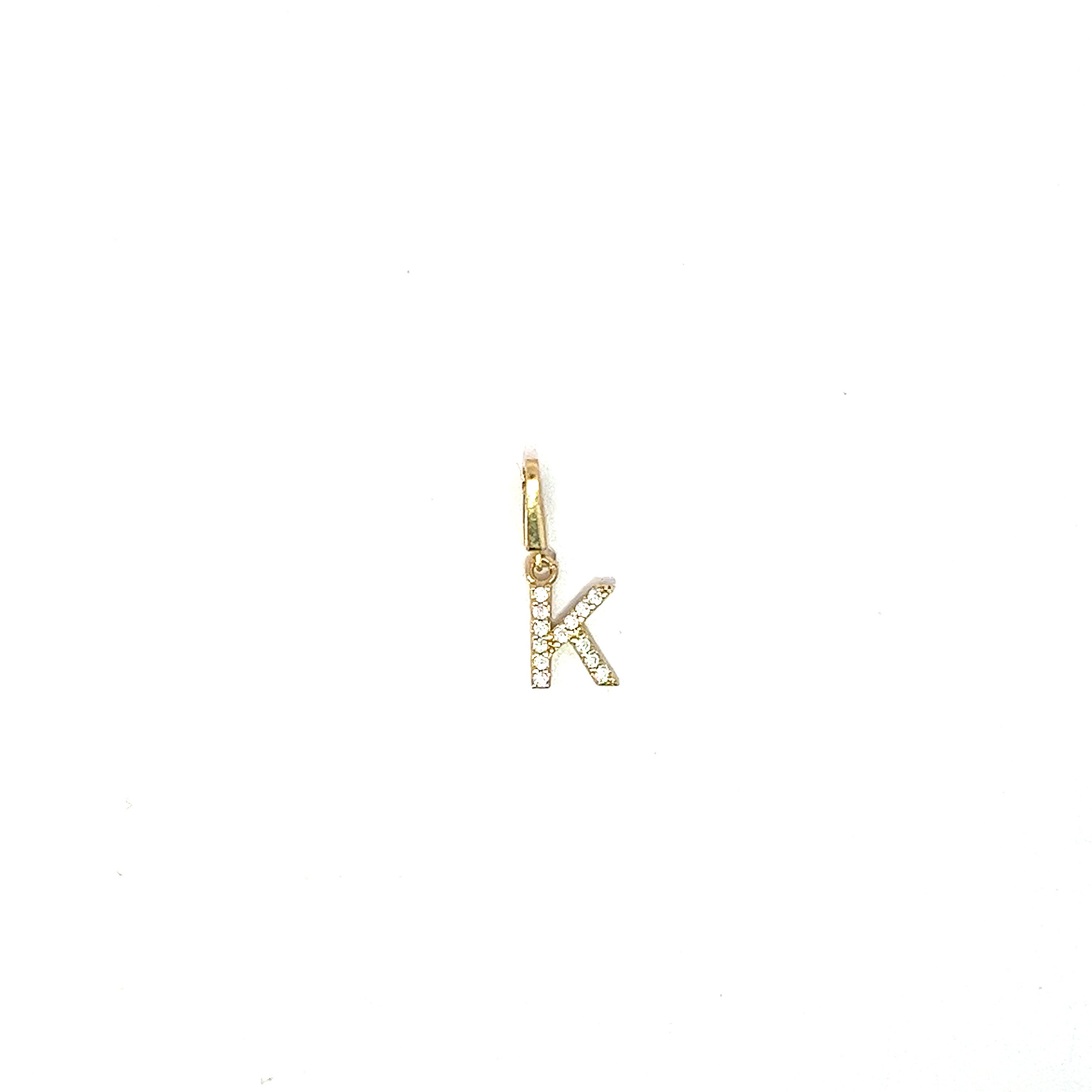 Letter K Bracelet Charm and Pendant