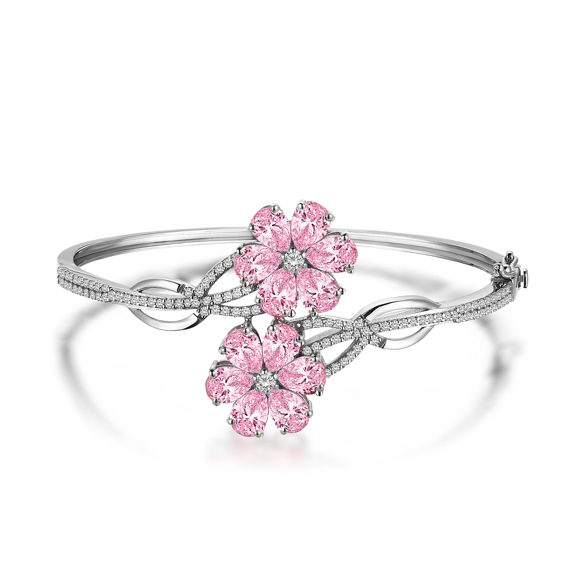 9 Carat Diamond Hybrid Gold Magnolia Bracelet
