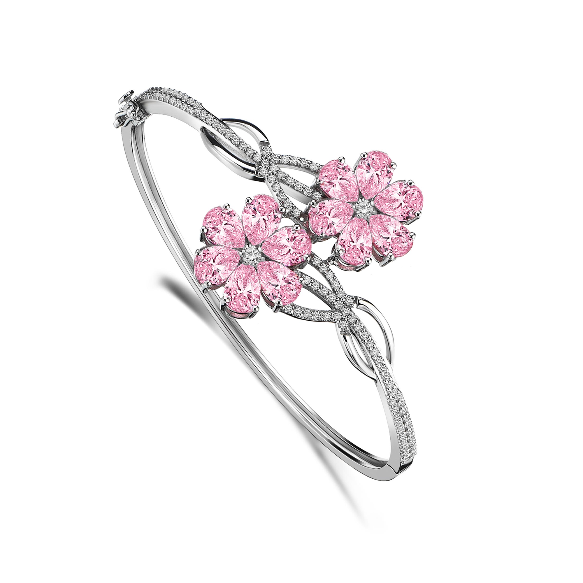 9 Carat Diamond Hybrid Gold Magnolia Bracelet