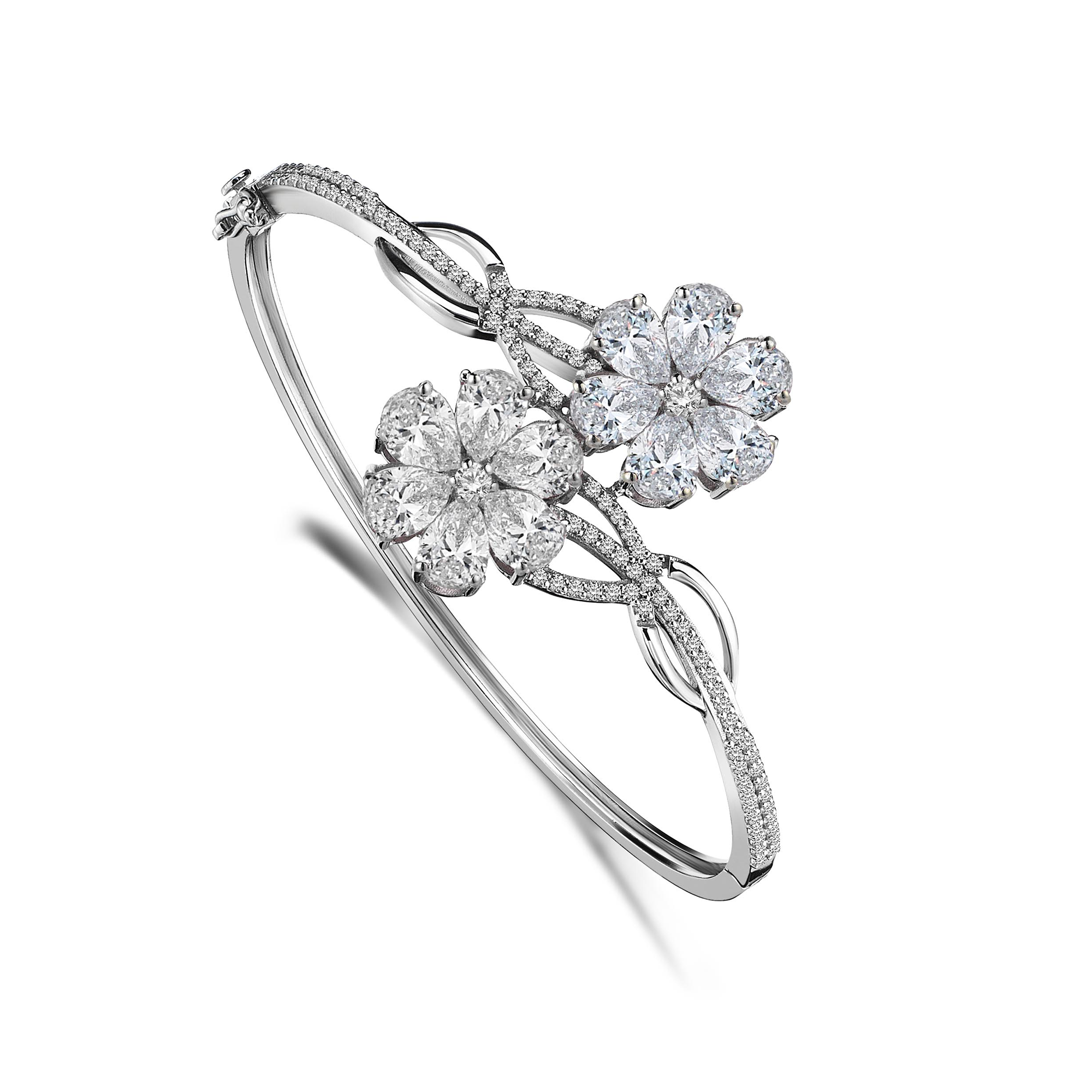 9 Carat Diamond Hybrid Gold Magnolia Bracelet