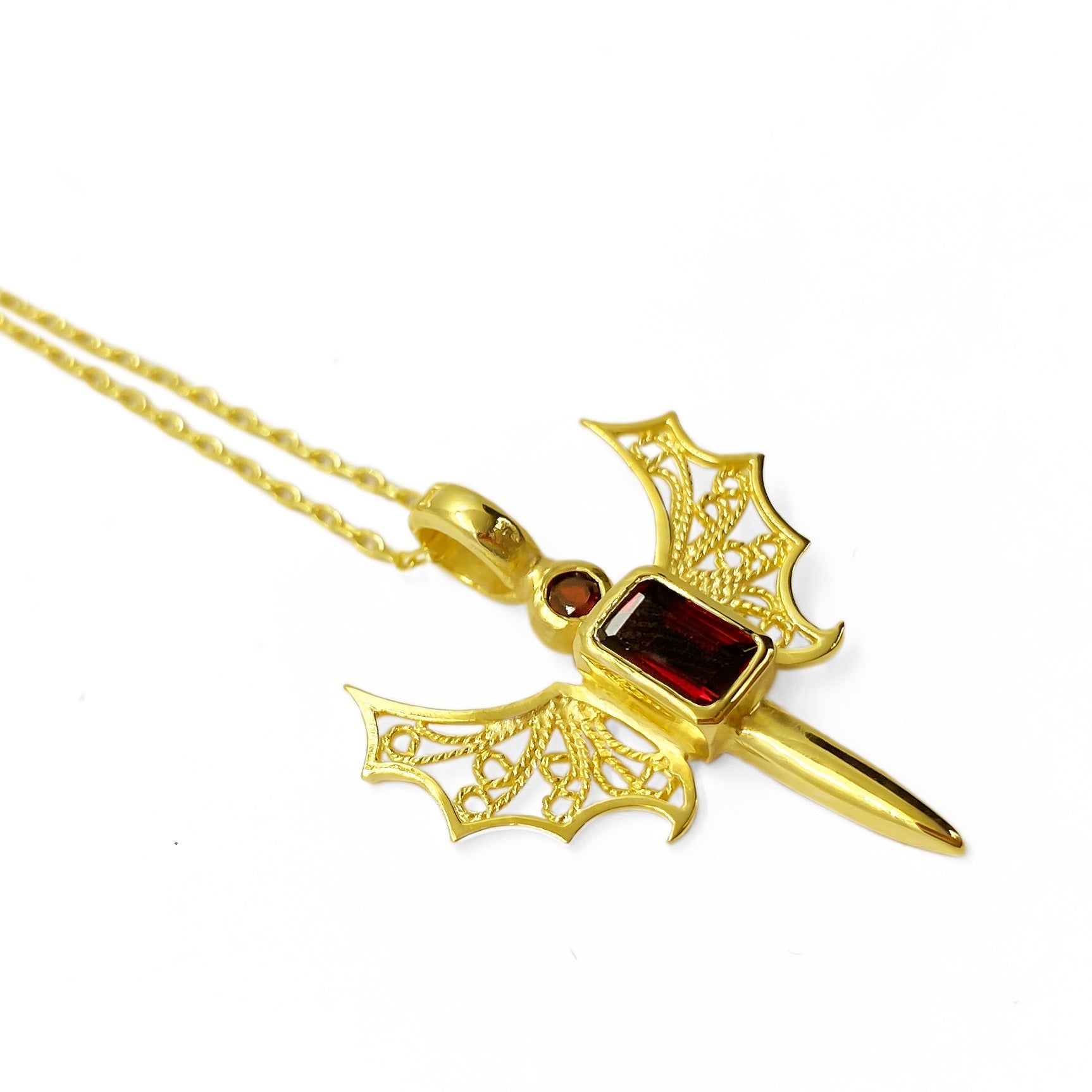 BOLD DEVOLO NECKLACE - GARNET STONE